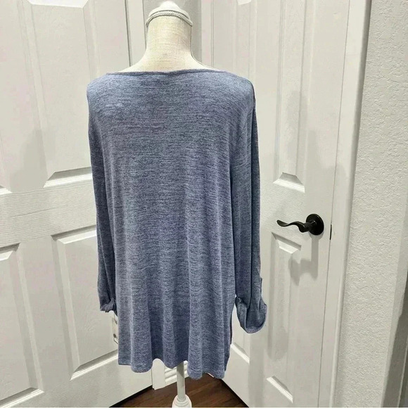 NWT DANA BUCHMAN soft long sleeve pullover sweater w button up on sleeves. - Picture 3 of 9